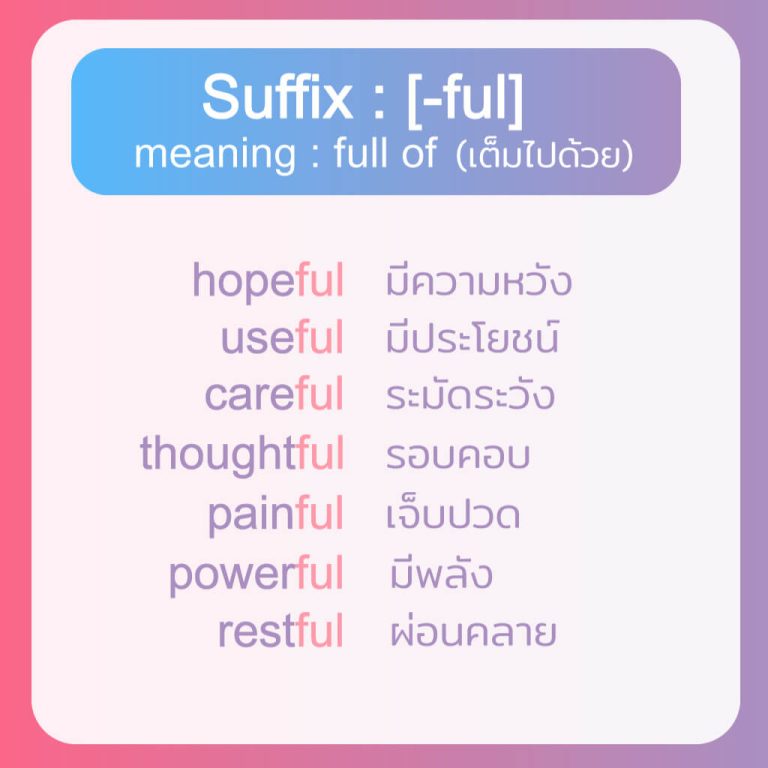 Prefix Suffix เทคนิคจำคำศัพท์ภาษาอังกฤษ ขั้นเทพ! โรงเรียนสอนภาษาอังกฤษ ...